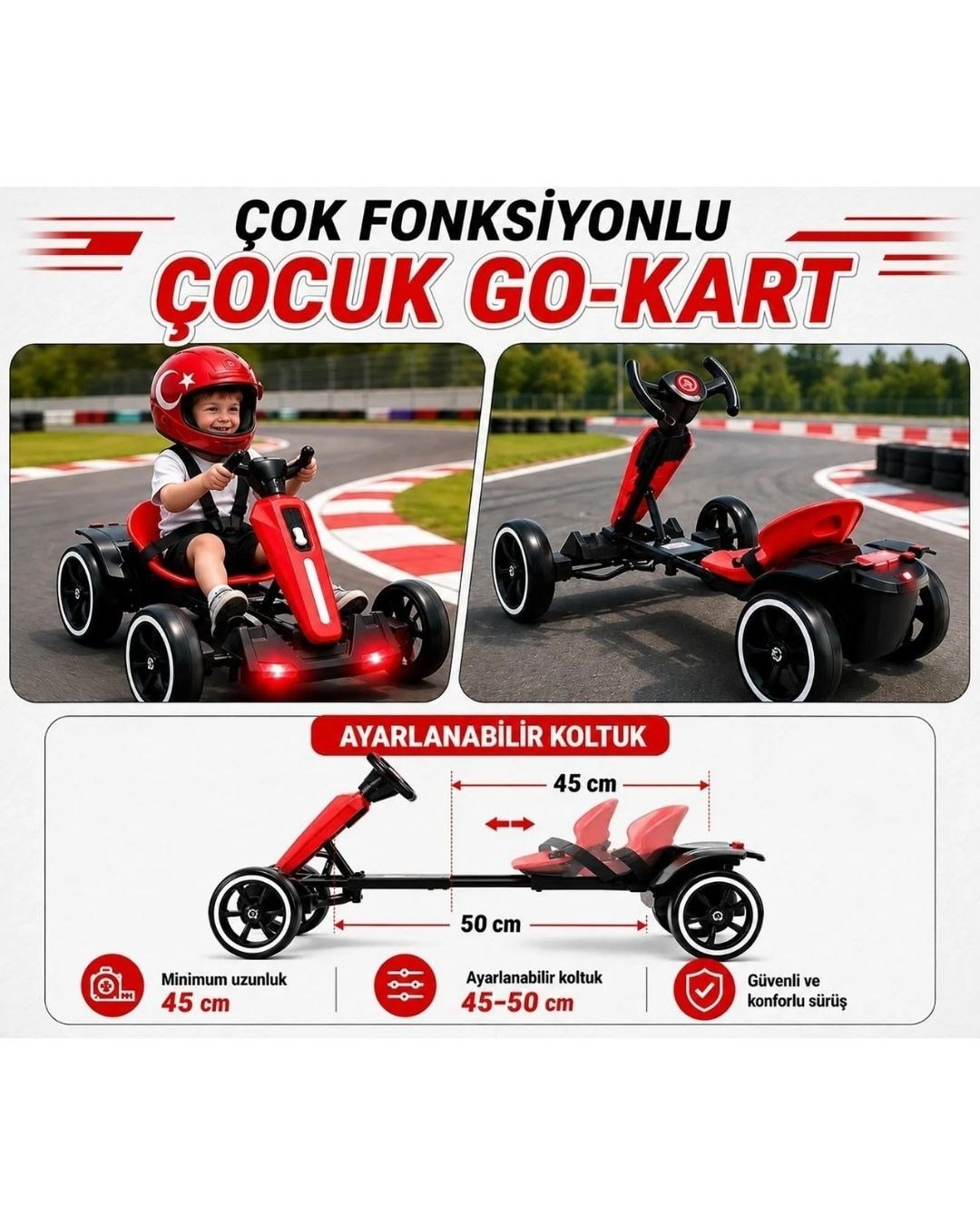 Akülü Arabalar, UJ TOYS, Uj Toys Go Kart Uzaktan Kumandalı 12 V Akülü Araba