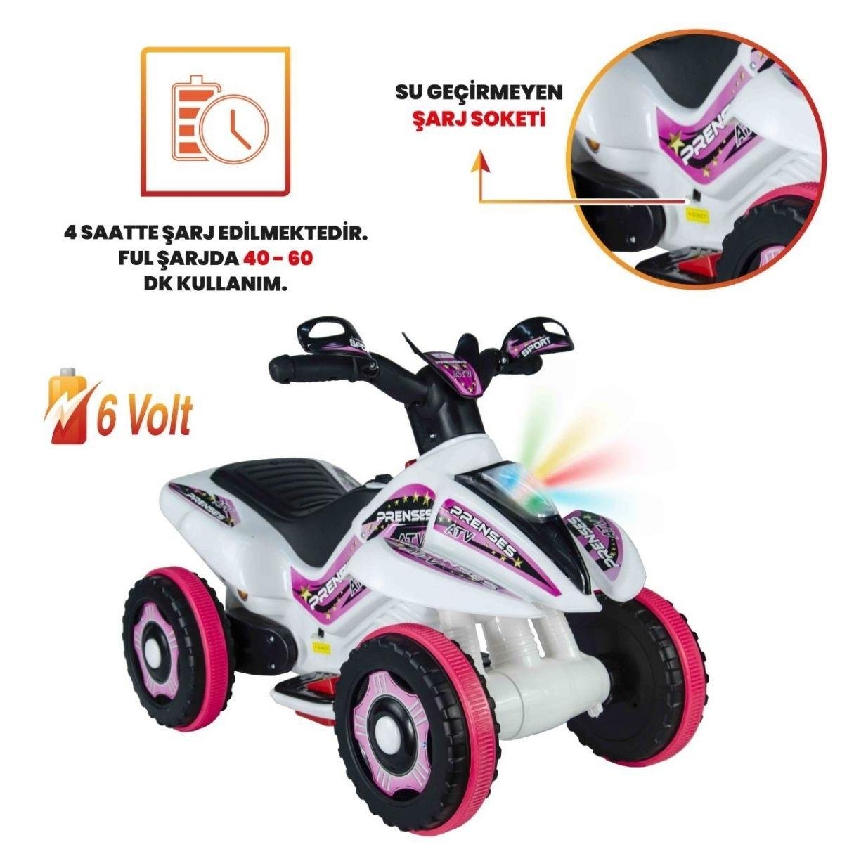 Akülü Arabalar, UJ TOYS, Uj Toys Safari ATV Beyaz Prenses