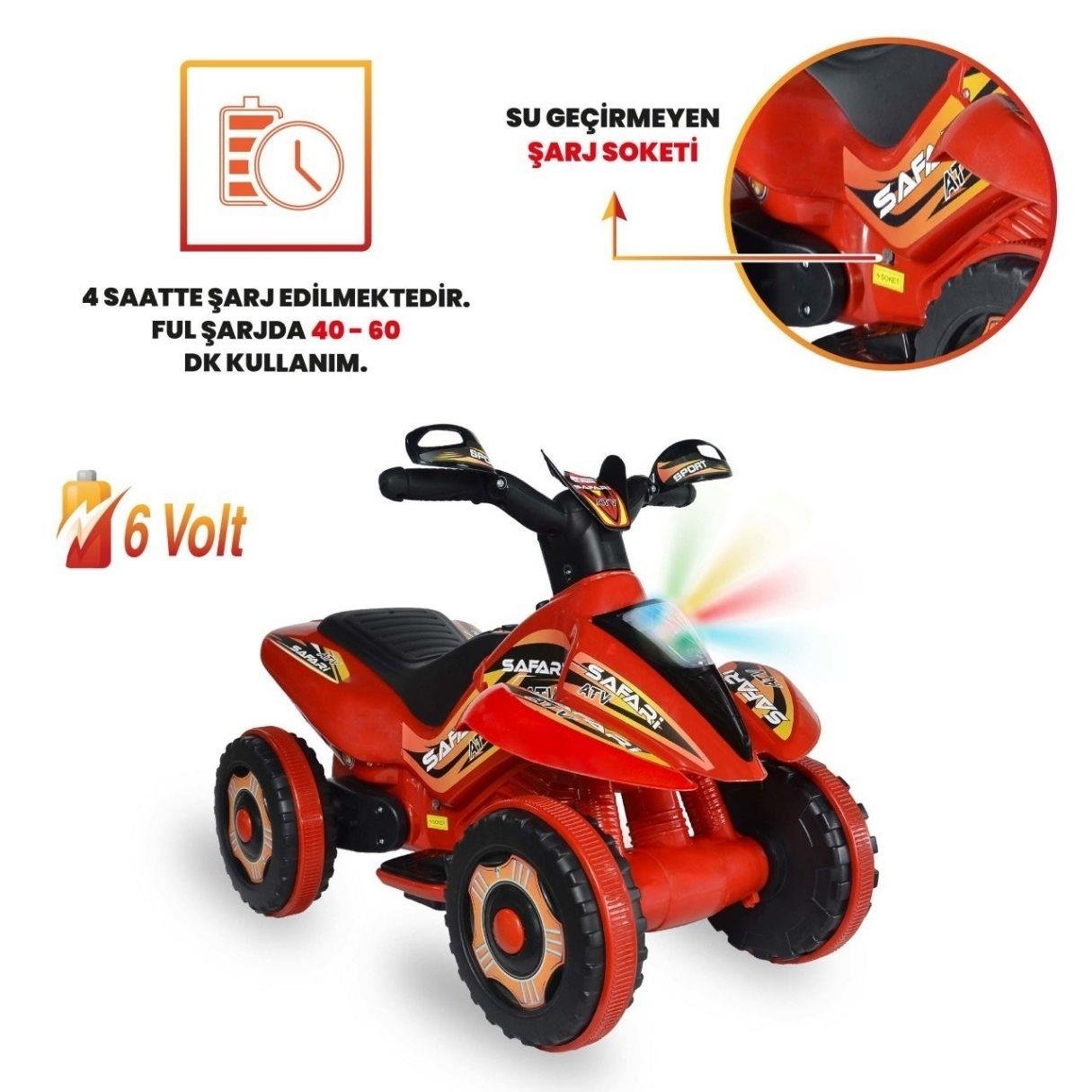 Akülü Arabalar, UJ TOYS, Uj Toys Safari ATV Kırmızı