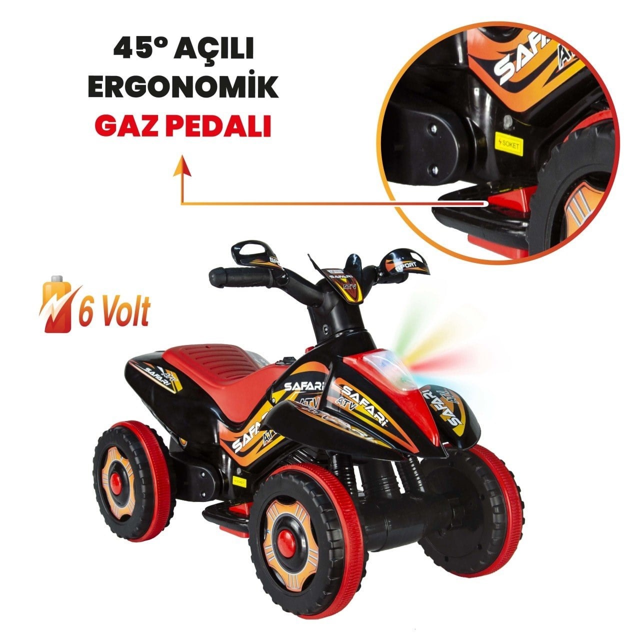 Akülü Arabalar, UJ TOYS, Uj Toys Safari ATV Siyah