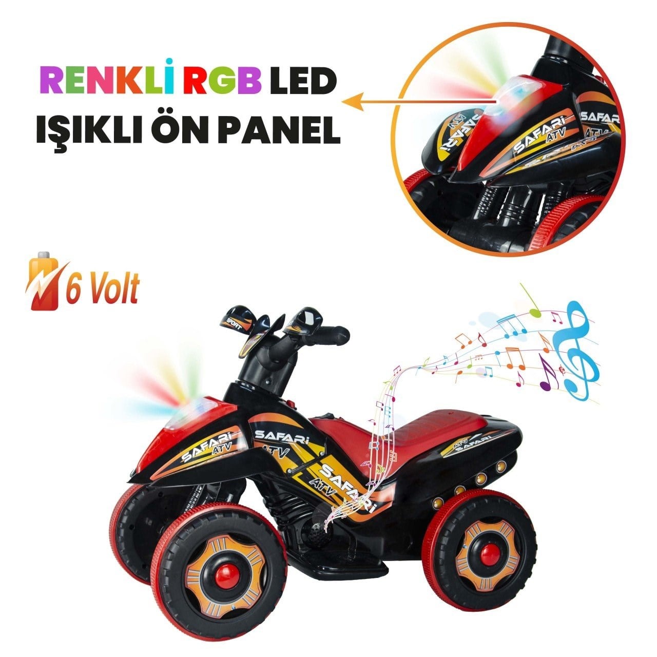Akülü Arabalar, UJ TOYS, Uj Toys Safari ATV Siyah