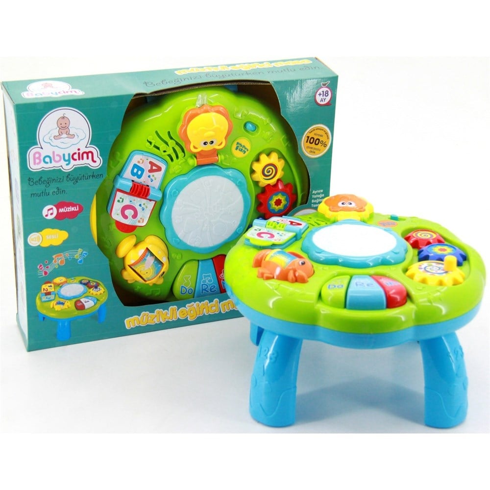 Babycim Eğitici Aktivite Seti -Müzikli Davullu Eğitici Masa