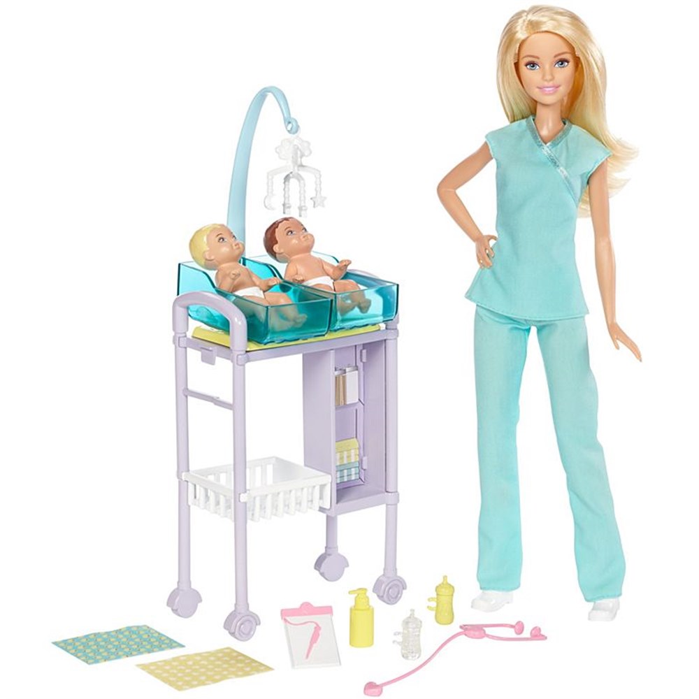 Barbie Ben Büyüyünce Meslek Setleri - Yeni Doğan Bebek Bakıcısı DHB63 DVG10