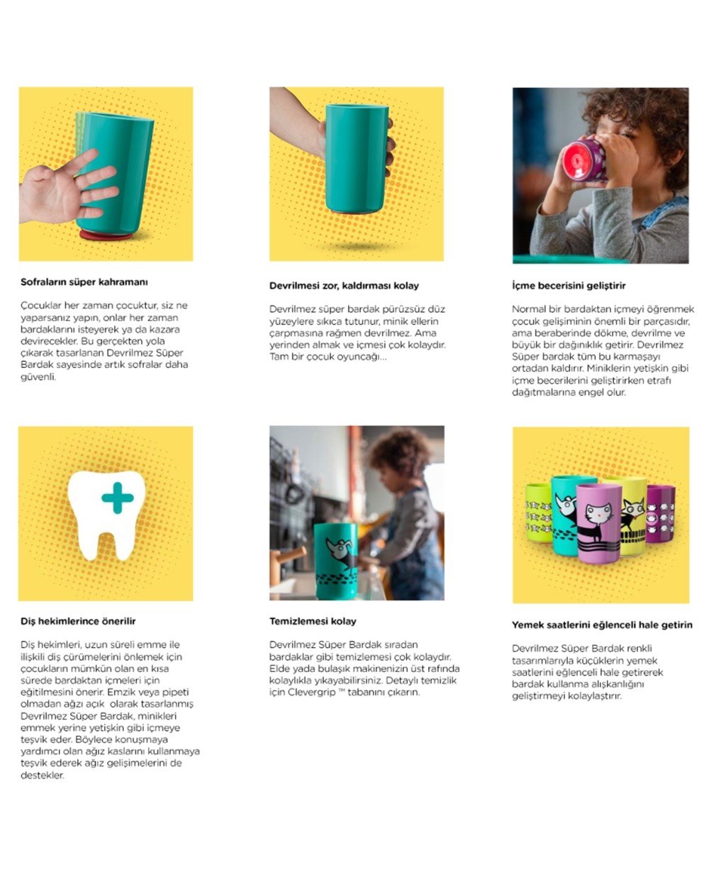 Bardaklar, Tommee Tippee, Tommee Tippee Devrilmez Bardak 73080 Pembe