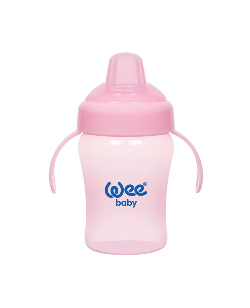 Bardaklar, WEE BABY, Wee Baby Colurful Akıtmaz Kulplu Antikolik Bardak 240 ml 775 Pembe