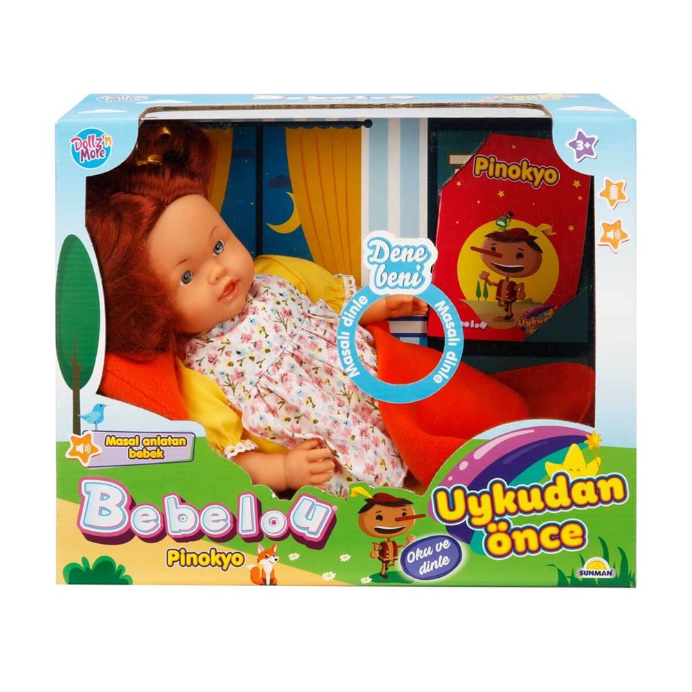 Bez Bebekler, Sunman, Bebelou Pinokyo Masalını Anlatan Bebek ve Kitabı 26182