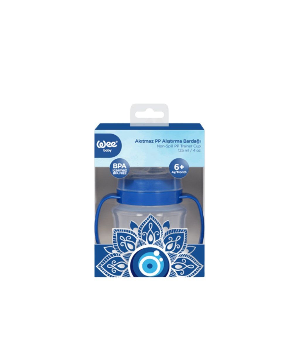 Biberon, WEE BABY, Wee Baby Akıtmaz Kulplu PP Bardak 125 ml - Nazar Boncuğu Seri