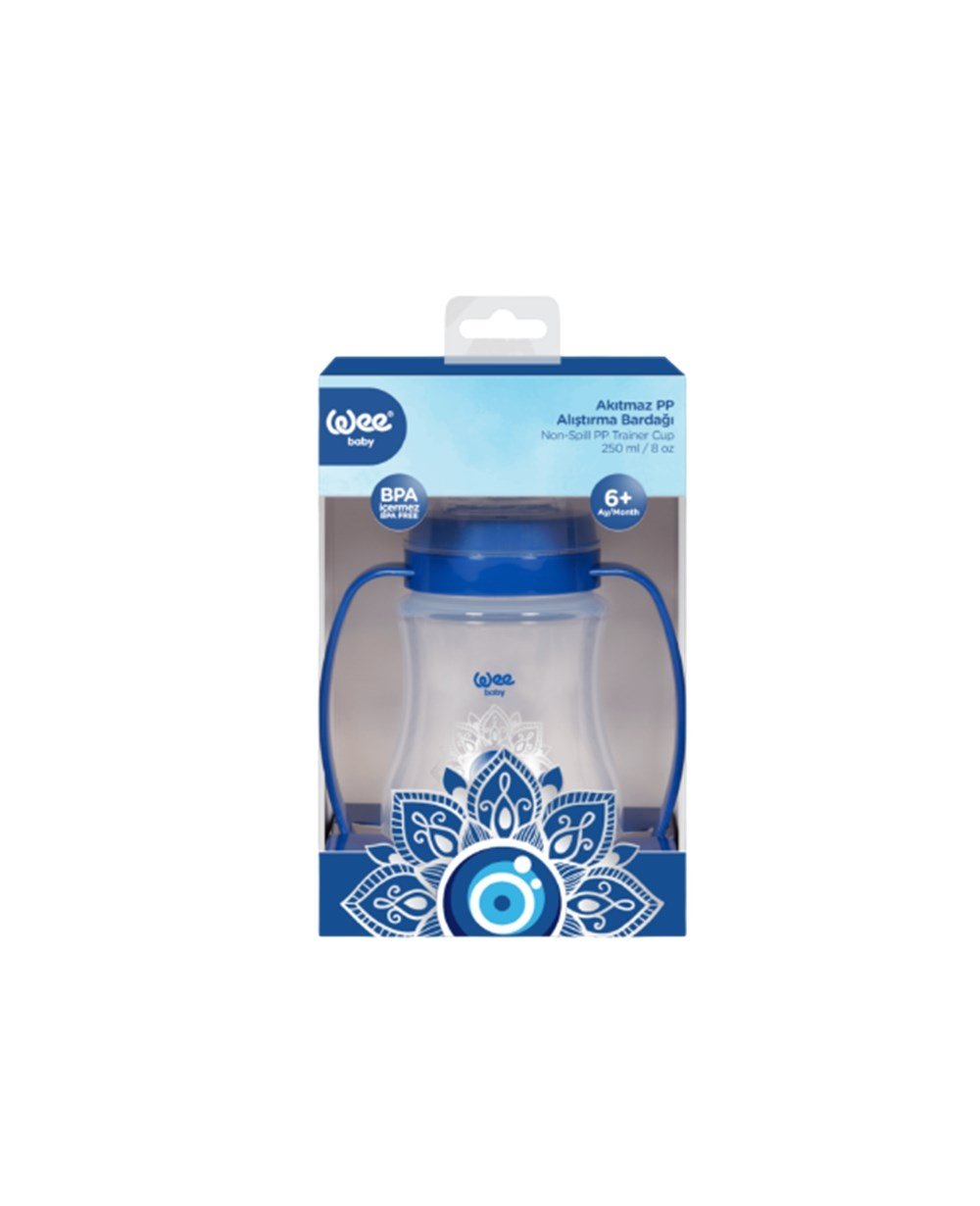Biberon, WEE BABY, Wee Baby Akıtmaz Kulplu PP Bardak 250 ml - Nazar Boncuğu Seri