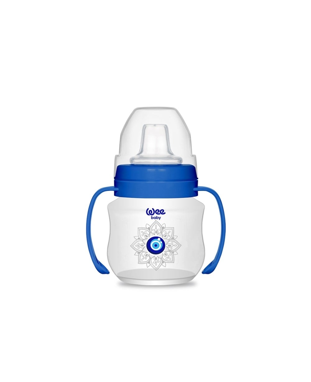 Biberon, WEE BABY, Wee Baby Akıtmaz Kulplu PP Bardak 125 ml - Nazar Boncuğu Seri