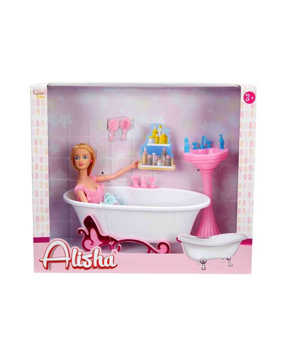 Breadcrumbut, Sunman, Alisha Bebeğin Banyo Keyfi Pembe Lavabo 14271