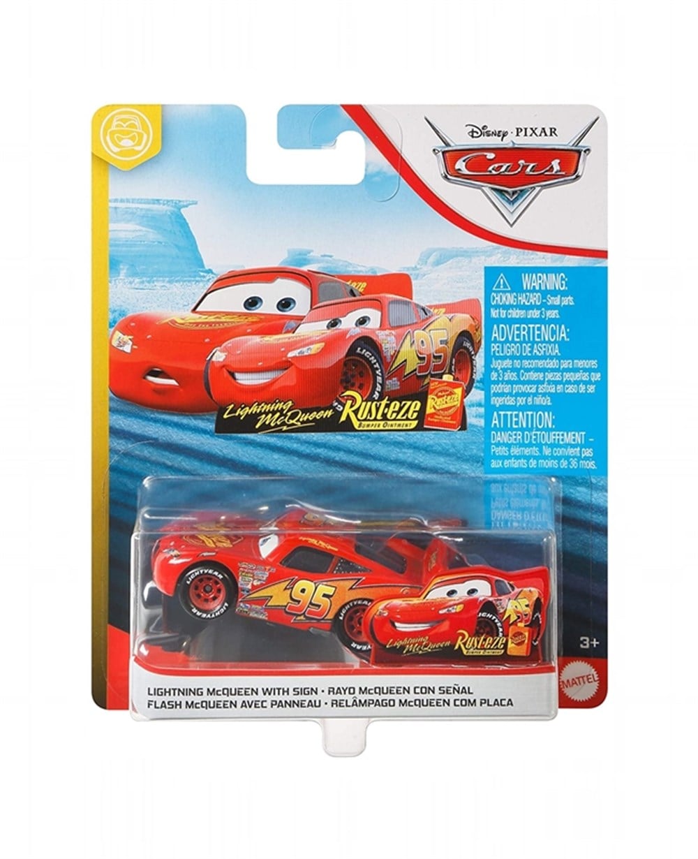Breadcrumbut, ŞİMŞEK MCQUEEN, Arabalar 3 Tekli Karakter Araçlar DXV29 GCC81 Lightning McQueen With Sign