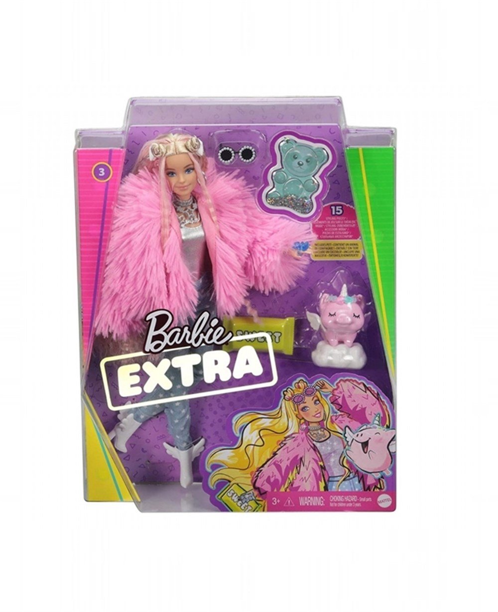 Breadcrumbut, Barbie, Barbie Extra Pembe Ceketli Bebek GRN28