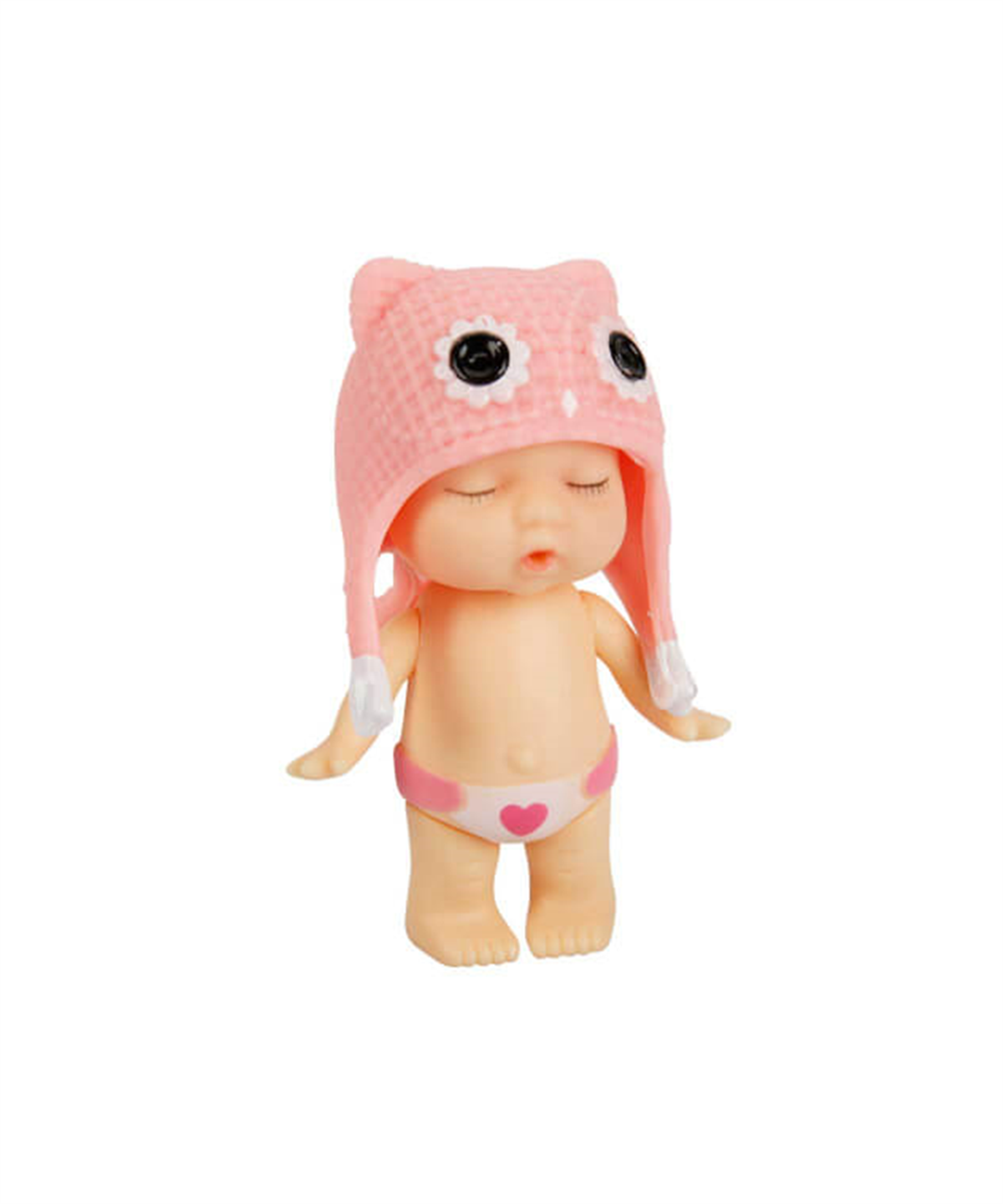 Breadcrumbut, Sunman, Boubou Yeni Doğan Şapkalı Bebek 8 cm 20388 Pembe Baykuş