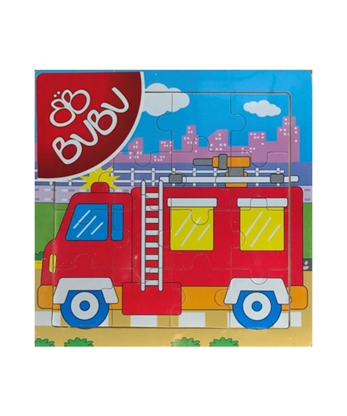 Breadcrumbut, BuBu, BuBu Ahşap Puzzle 16Parça 20x20cm AP0004 56620 Tren
