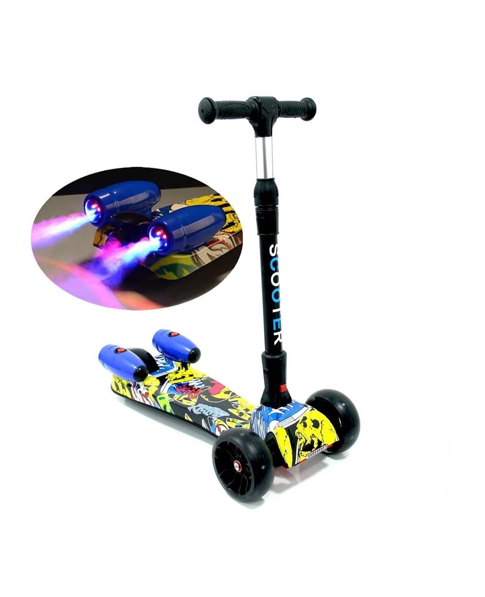 Breadcrumbut, Ceren, CTOY Işıklı Sesli ve Dumanlı 3 Tekerlekli Scooter 55761 Sarı