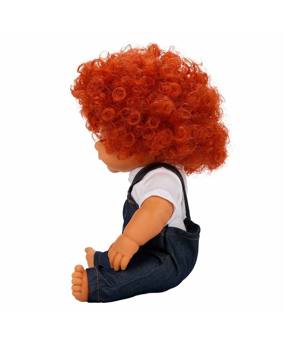 Breadcrumbut, Sunman, Dollz'n More Curly Bebek 35cm 31339 Mavi Salopetli