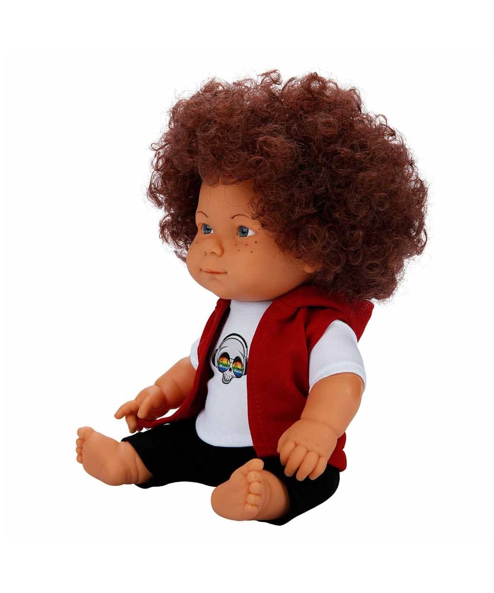 Breadcrumbut, Sunman, Dollz'n More Curly Bebek 35cm 31339 Kurukafa Tişörtlü
