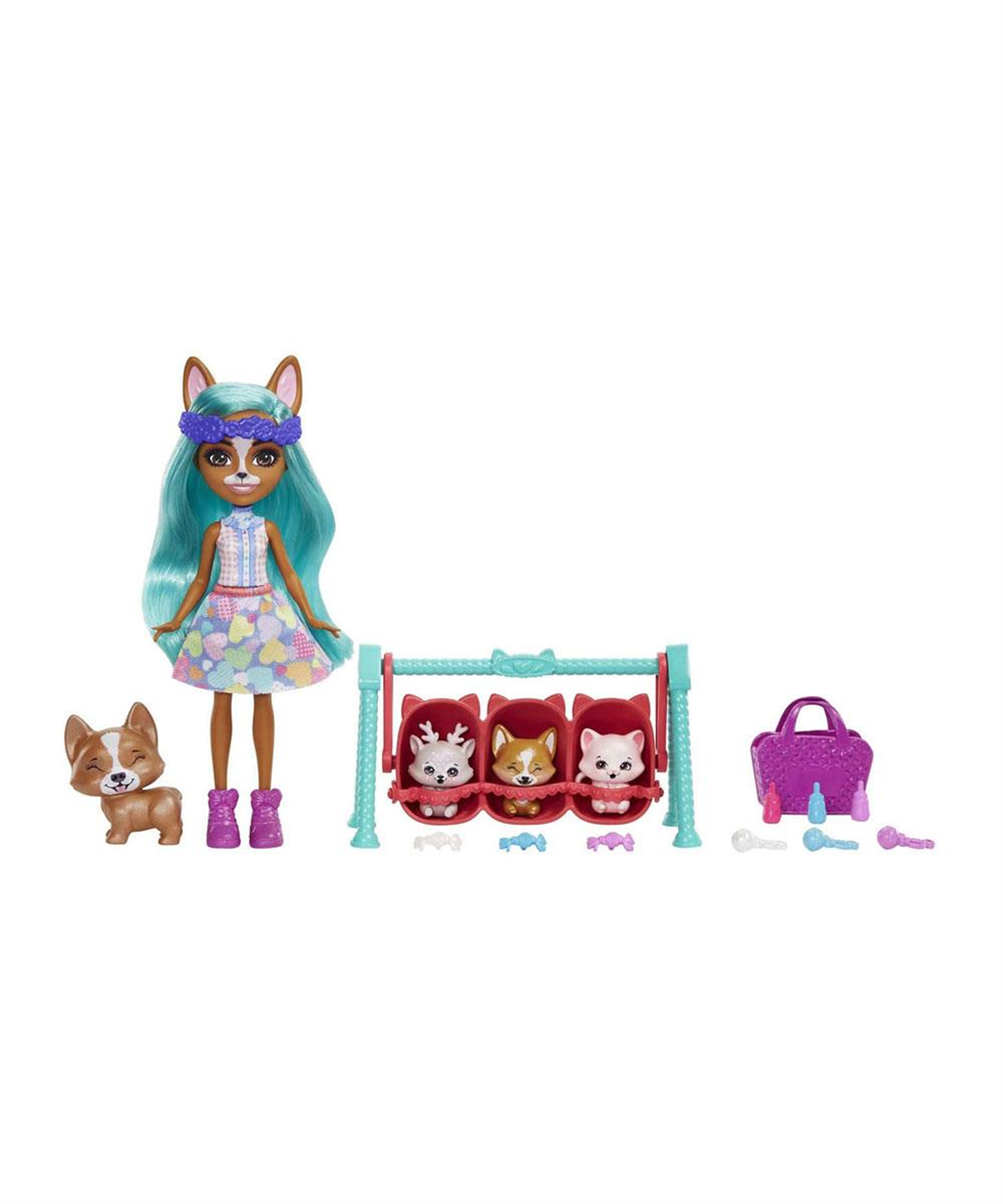 Breadcrumbut, Enchantimals, Enchantimals Bestie Reveal Yakın Arkadaş Bebekler HLK83 HLK86 Crizia Corgi ve Show