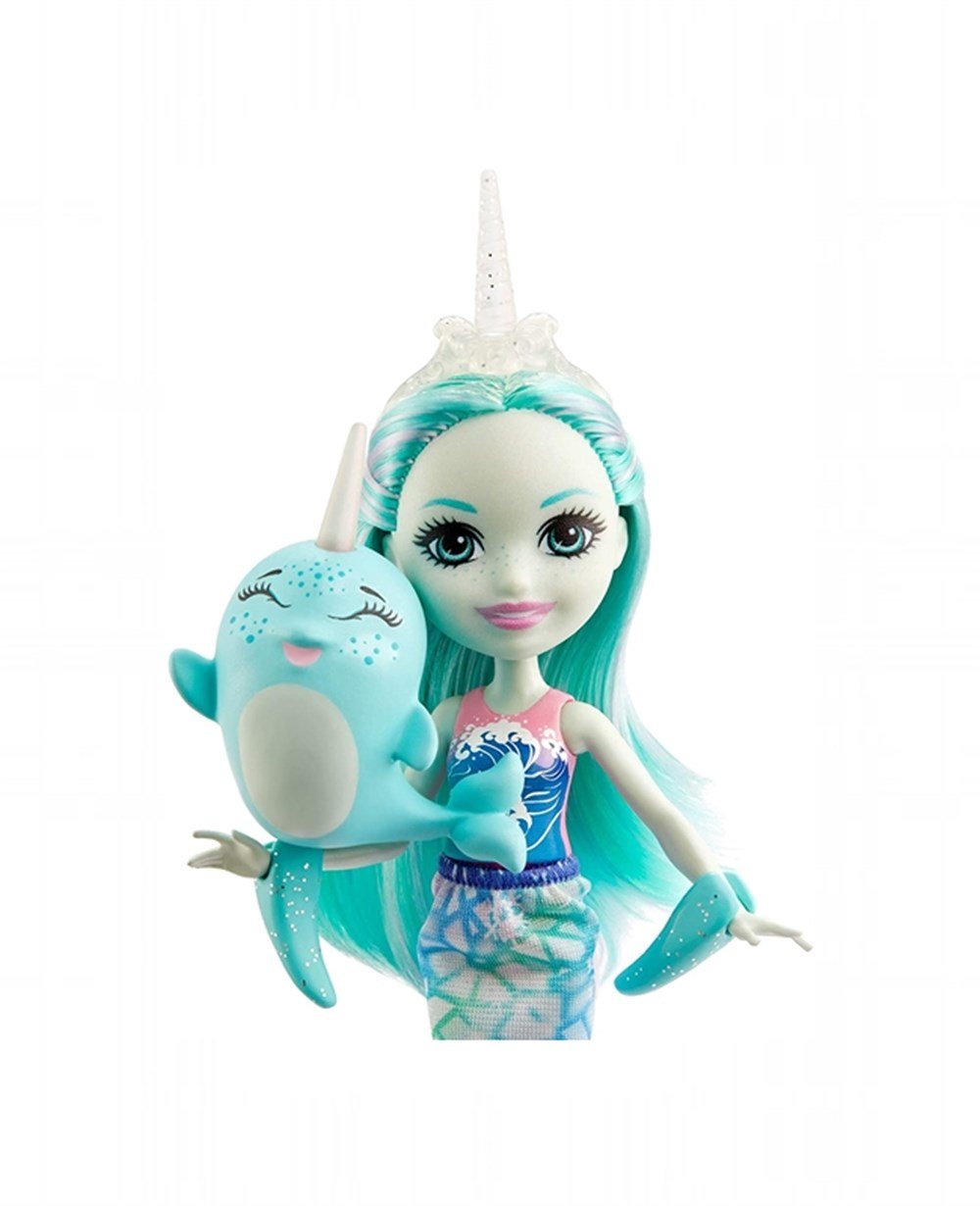 Breadcrumbut, Enchantimals, Enchantimals Karakter Bebekler DVH87 GJX41 Naddie Narwhal ve Sword