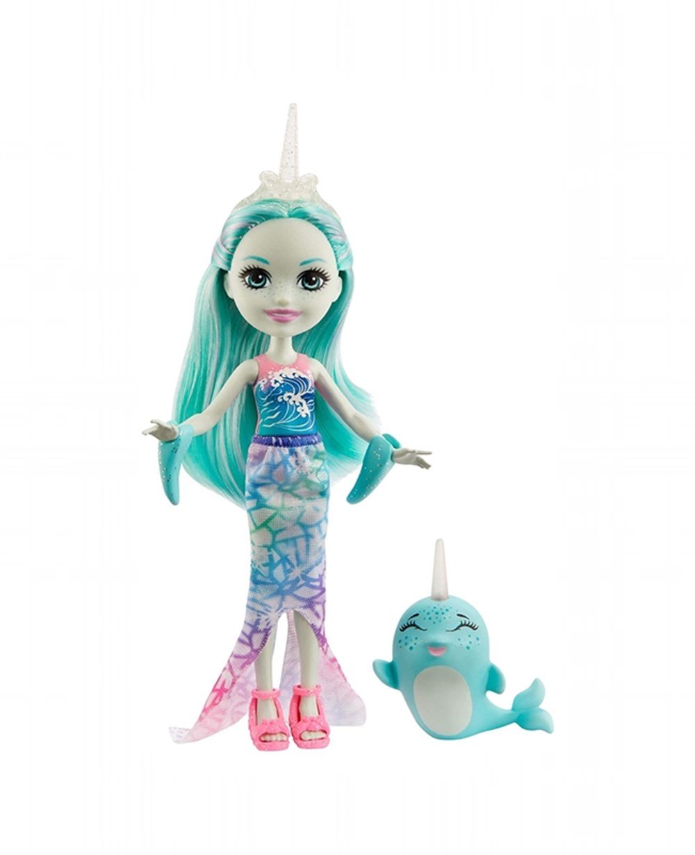 Breadcrumbut, Enchantimals, Enchantimals Karakter Bebekler DVH87 GJX41 Naddie Narwhal ve Sword