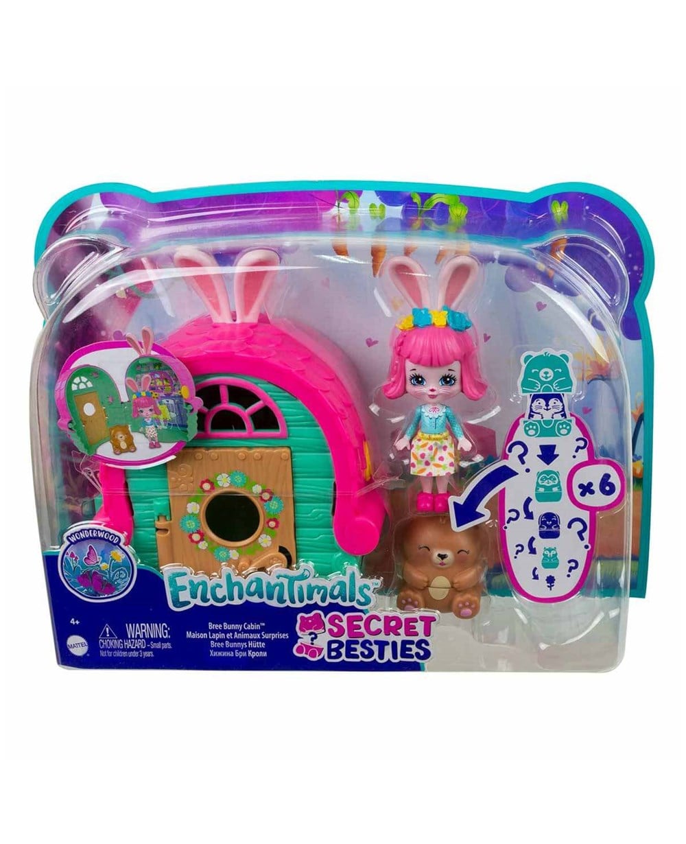 Breadcrumbut, Enchantimals, Enchantimals Secret Besties Bebek ve Ev Oyun Seti GTM46 GTM47 Tavşancık Bree'Nin Kulübesi