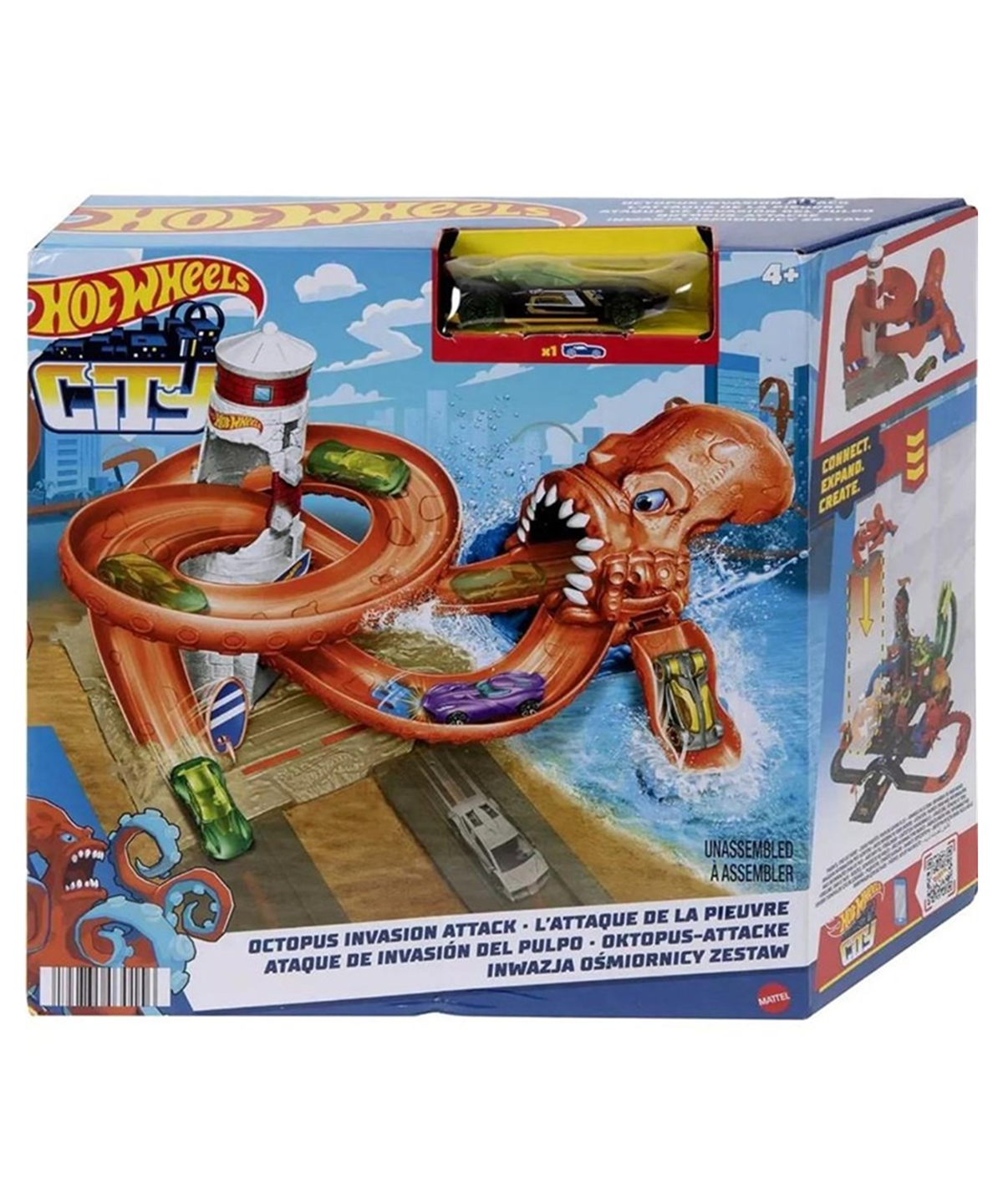 Breadcrumbut, Hot Wheels, Hot Wheels City Düşmanlarla Mücadele Serisi HDR29 HDR31 Octopus Invasion Attack