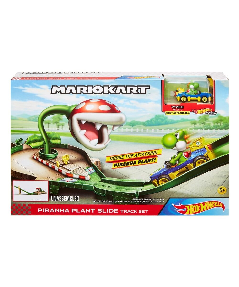 Breadcrumbut, Hot Wheels, Hot Wheels Mario Kart Çılgın Yaratıklar Oyun Seti GCP26 GFY47 Piranha Plant Slide