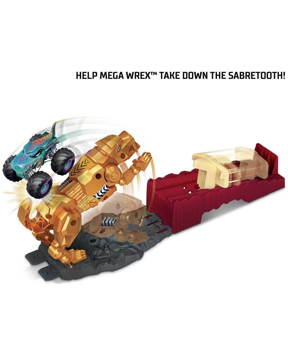 Breadcrumbut, Hot Wheels, Hot Wheels Monster Trucks Aksiyona Başlangıç Oyun Seti GYL09 GYL10 Sabretooth Showdown