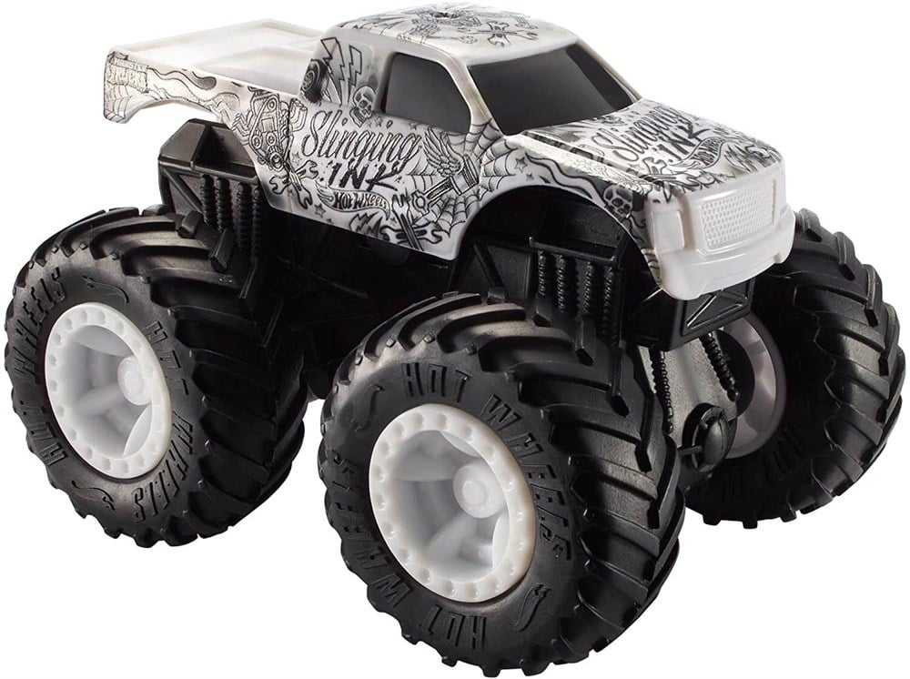 Breadcrumbut, Hot Wheels, Hot Wheels Monster Trucks Çek Bırak Araba Slinging INK FYJ71-FYJ75
