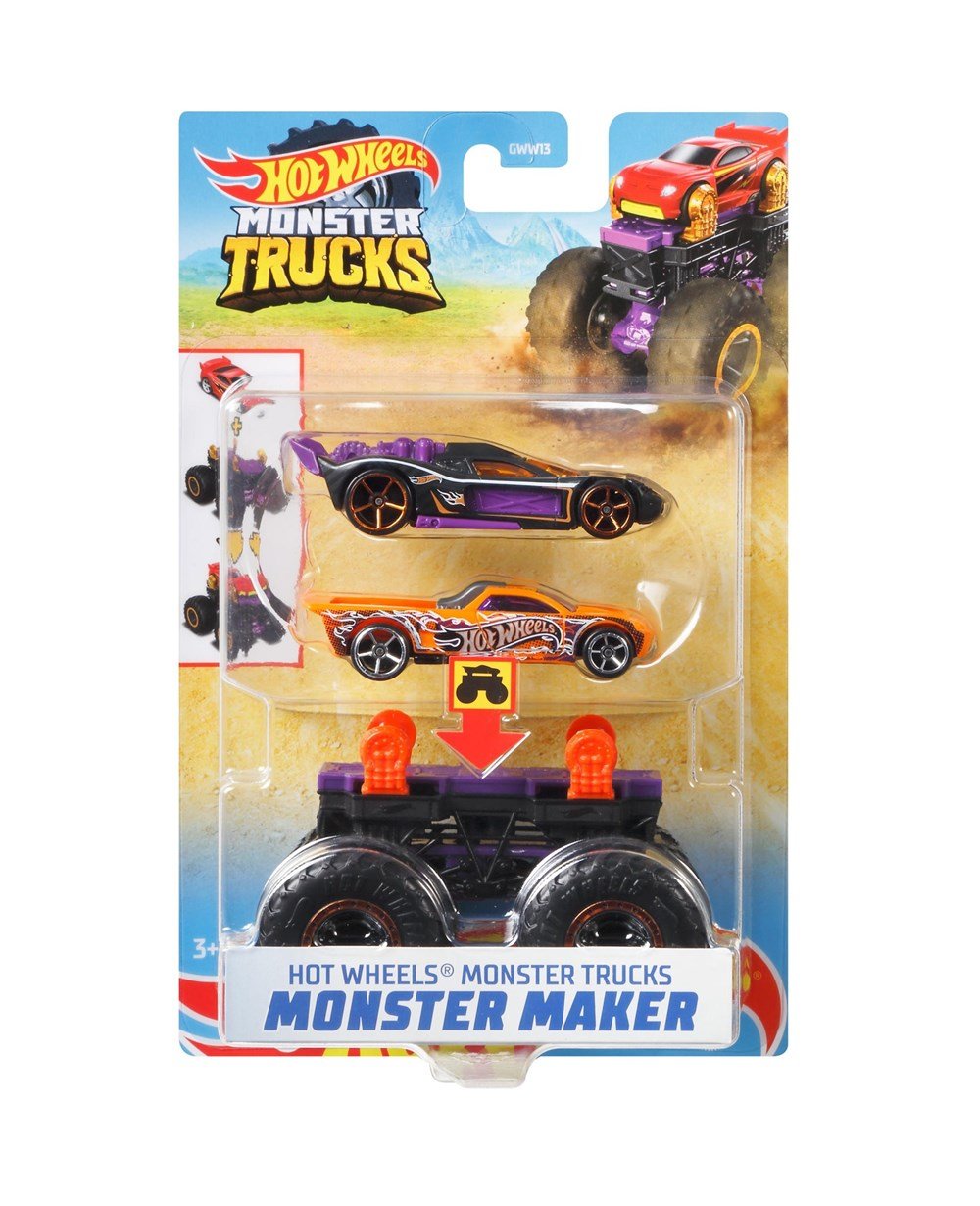 Breadcrumbut, Hot Wheels, Hot Wheels Monster Trucks Dev Tekerlek Ustası Araçlar GWW13 GWW16 Bone Shaker
