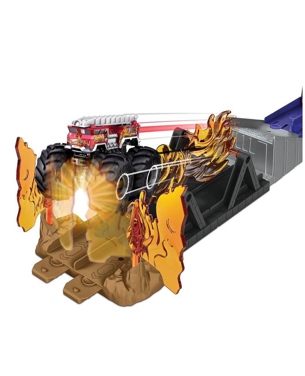 Breadcrumbut, Hot Wheels, Hot Wheels Monster Trucks Aksiyona Başlangıç Oyun Seti GYL09 GYL12 Fire Through