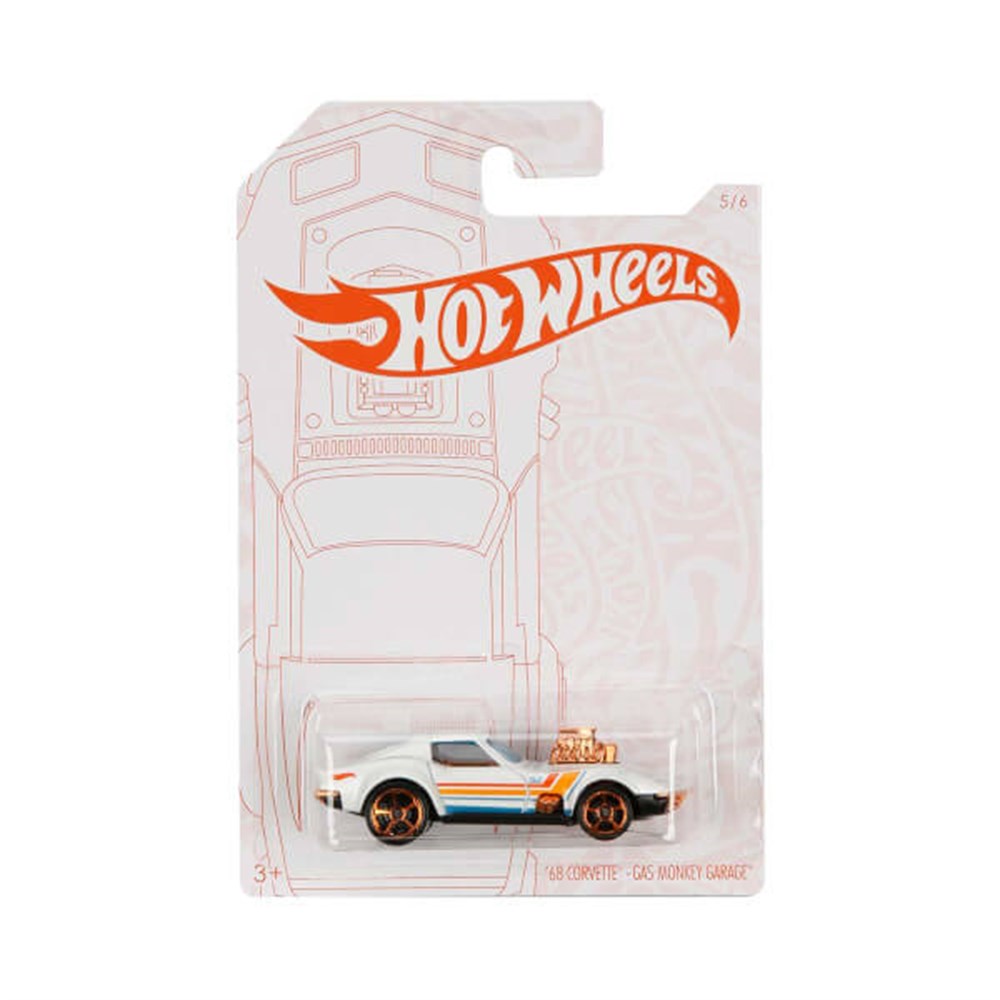 Breadcrumbut, Hot Wheels, Hot Wheels Parlak ve Krom Özel Seri GJW48 GJW52 1968 Corvette GAS Monkey Garage