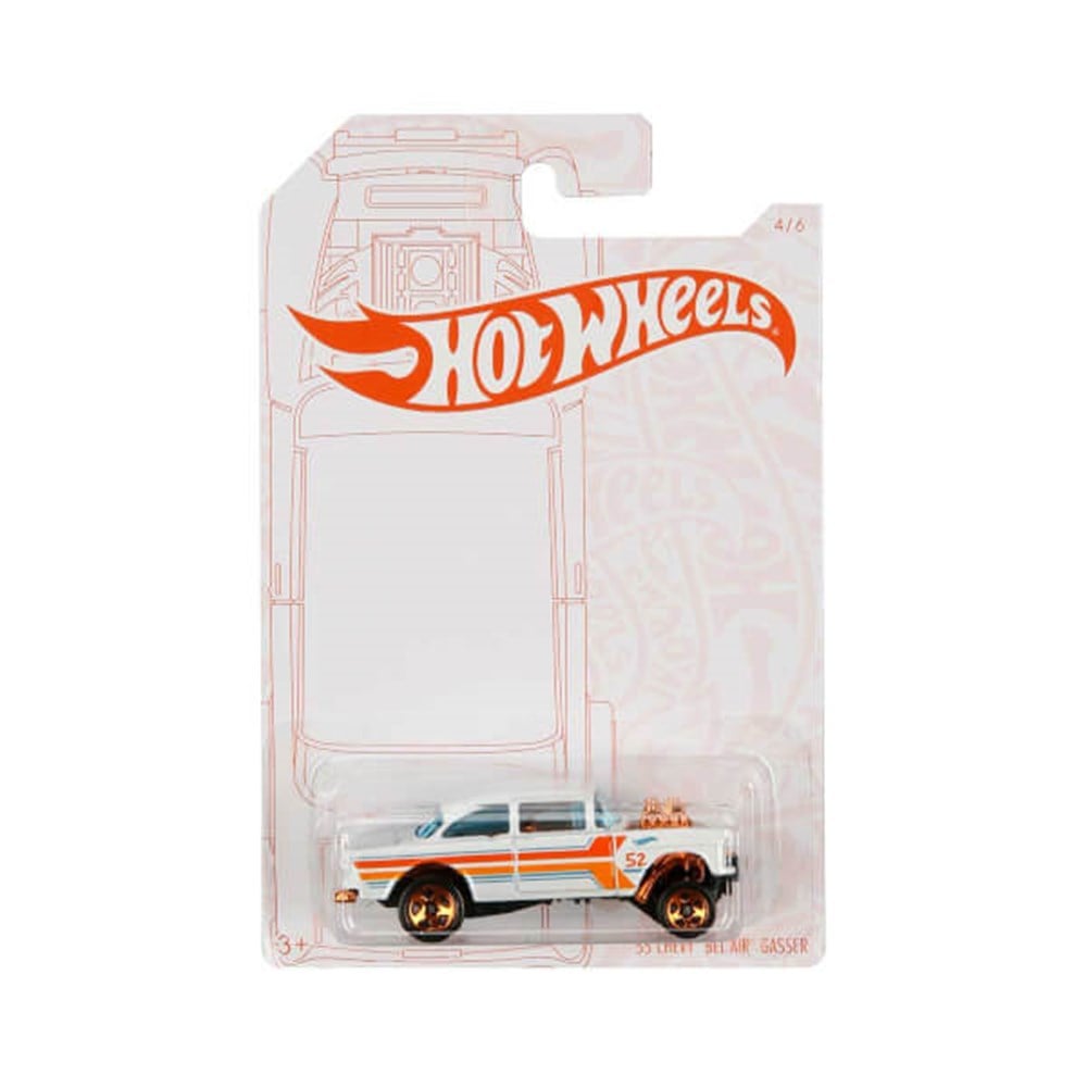 Breadcrumbut, Hot Wheels, Hot Wheels Parlak ve Krom Özel Seri GJW48 GJW51 1955 Chevy Bel Air Gasser