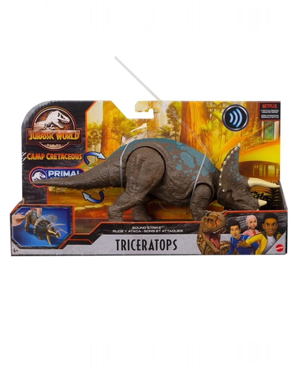 Breadcrumbut, Jurassic World, Jurassic World Sesli Dinozor Figürleri GJN64 GVH66 Triceratops