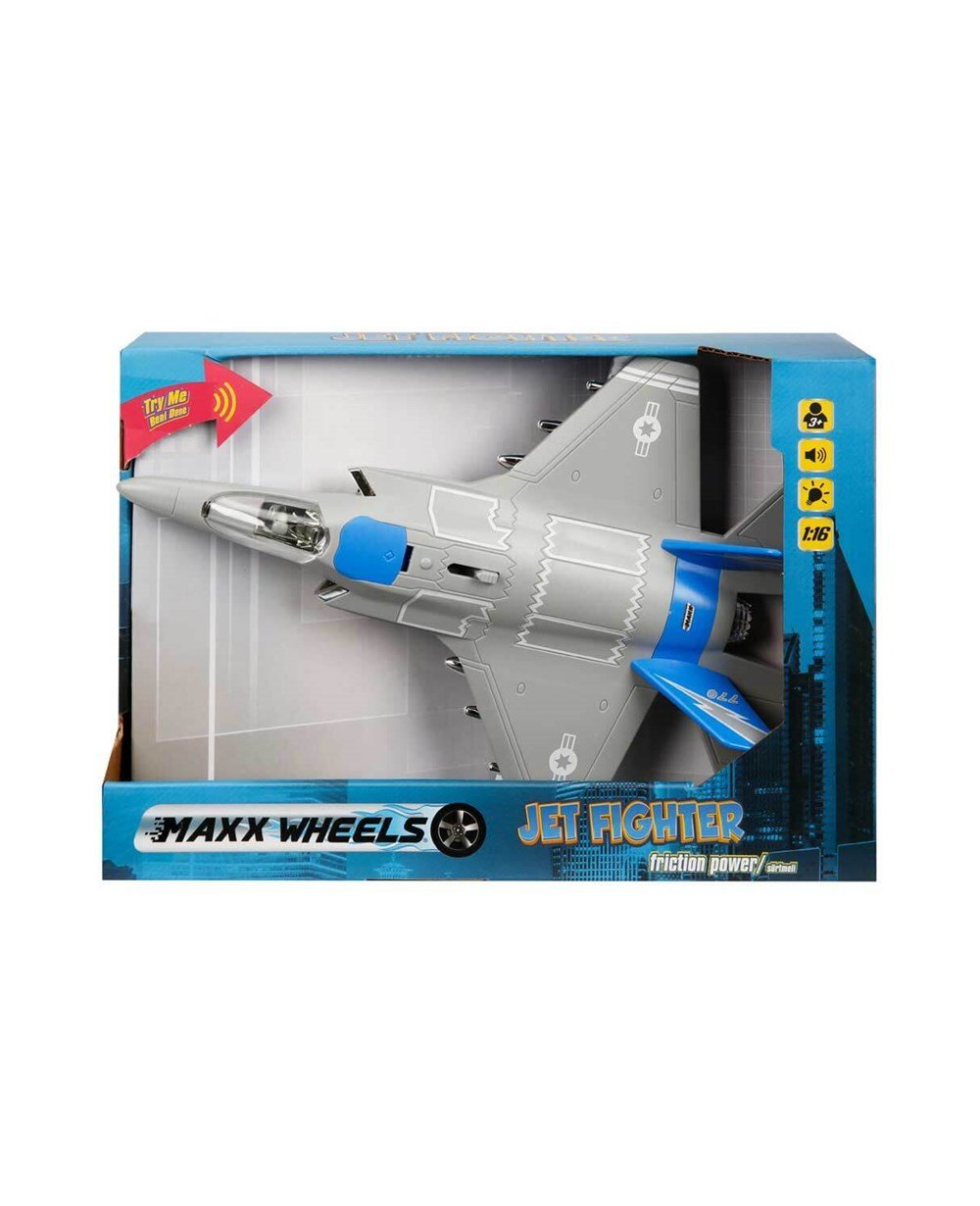 Breadcrumbut, Sunman, Maxx Wheels 1:16 Maxx Wheels Sesli ve Işıklı Jet Fighter 23211 Mavi