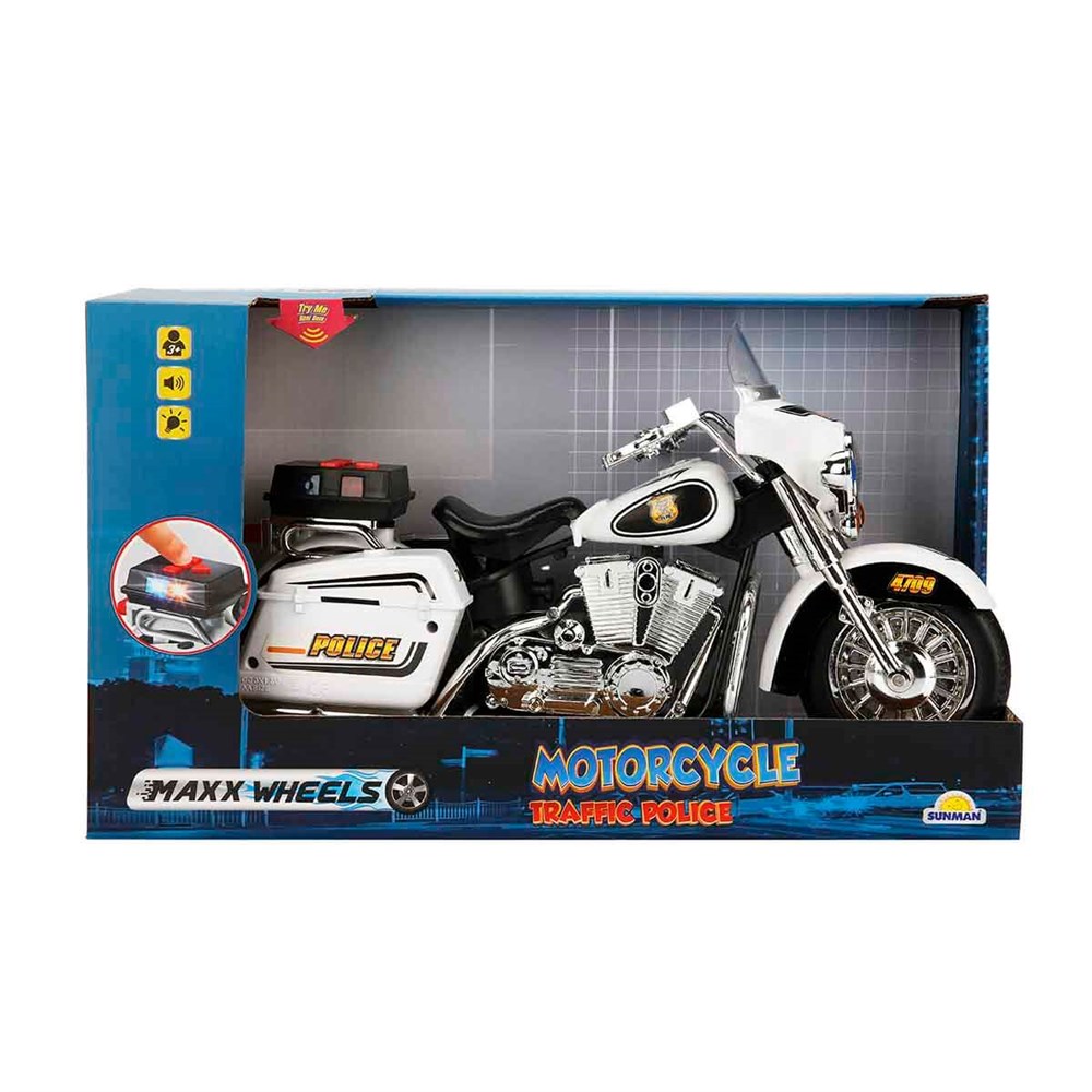 Breadcrumbut, Sunman, Maxx Wheels Sesli ve Işıklı Polis Motosikleti 34 cm.