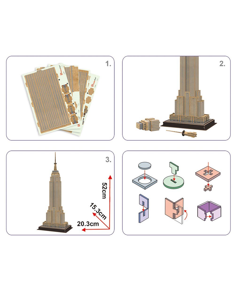 Breadcrumbut, CUBIC FUN, Neco Cubic Fun 54 Parça 3d Puzzle Empire State Building