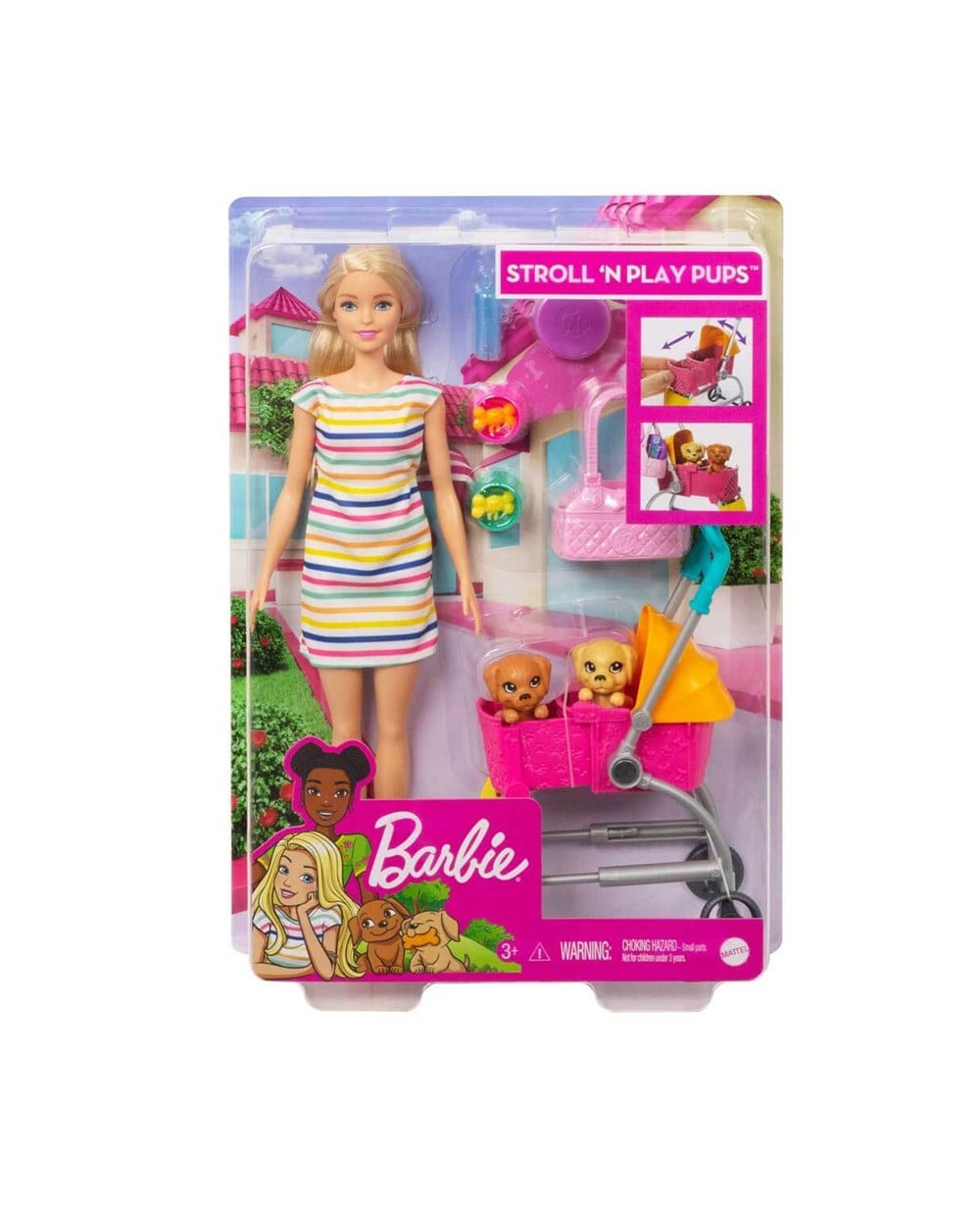 Breadcrumbut, Barbie, Orjinal Barbie ve Köpekleri Geziyor Oyun Seti GHV91 GHV92 Sarışın