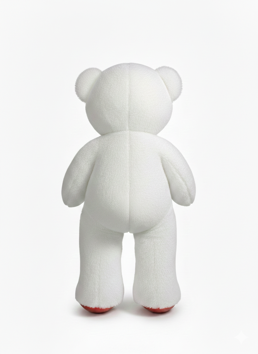 Breadcrumbut, Sunman, Parlak Papyonlu Peluş Ayı 100 cm 27105 Beyaz
