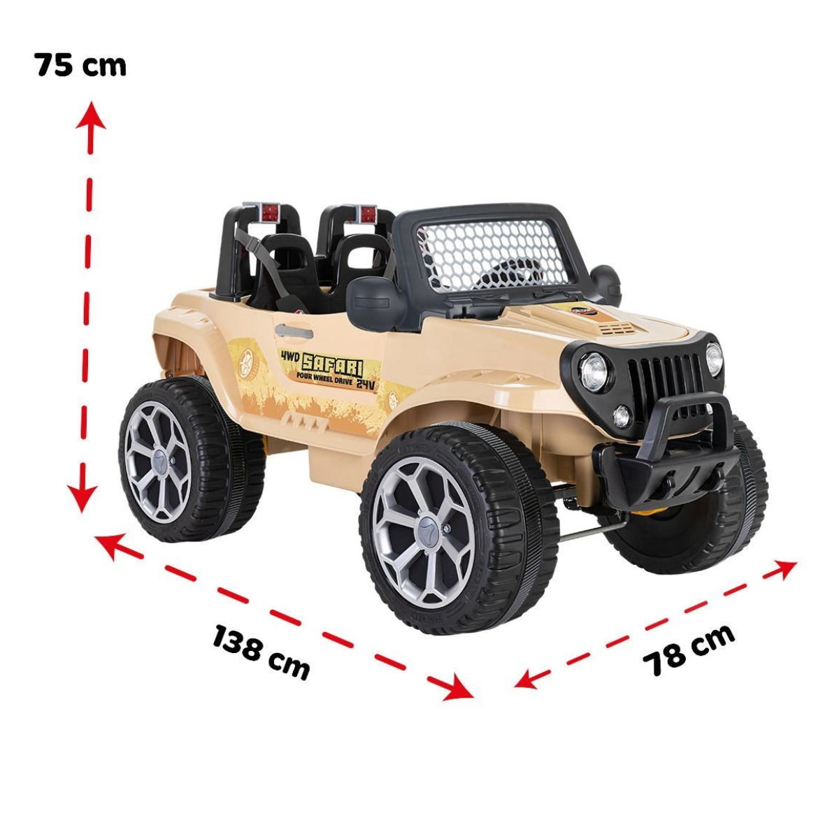 Breadcrumbut, Pilsan, Pilsan Safari Çift Kişilik 24 V Kumandalı Akülü Araba