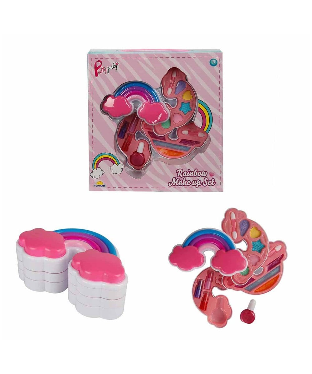 Breadcrumbut, Sunman, Pretty Pinky Gökkuşağı Şekilli 3 Katlı Makyaj Güzellik Seti