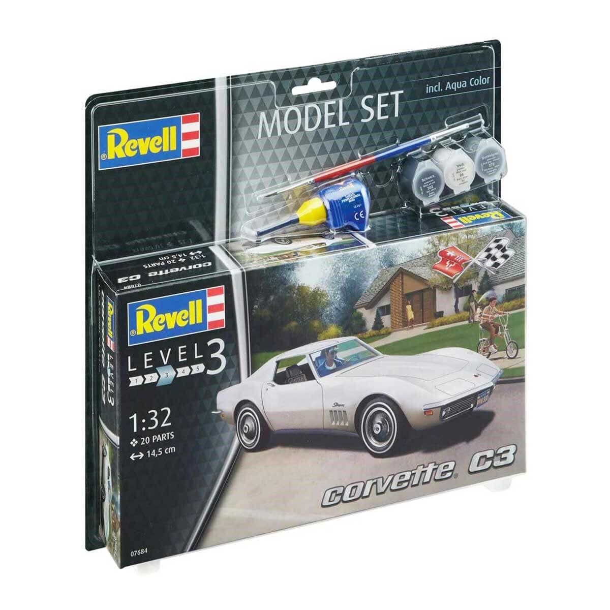 Breadcrumbut, REVELL, Revell 1:32 Corvette C3 Model Set Araba 67684