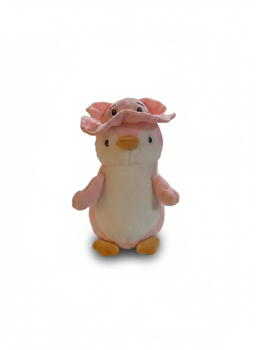 Breadcrumbut, Sunman, Şapkalı Peluş Penguen 30 cm Pembe