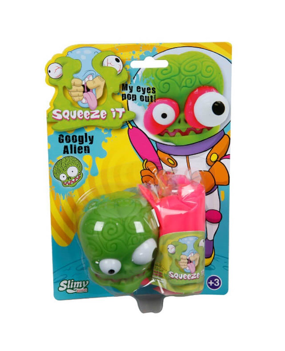 Breadcrumbut, Slimy, Slimy Çılgın Vıcıklar Fışkıran Kafalar Squeeze It Heads 33755 Googly Alien