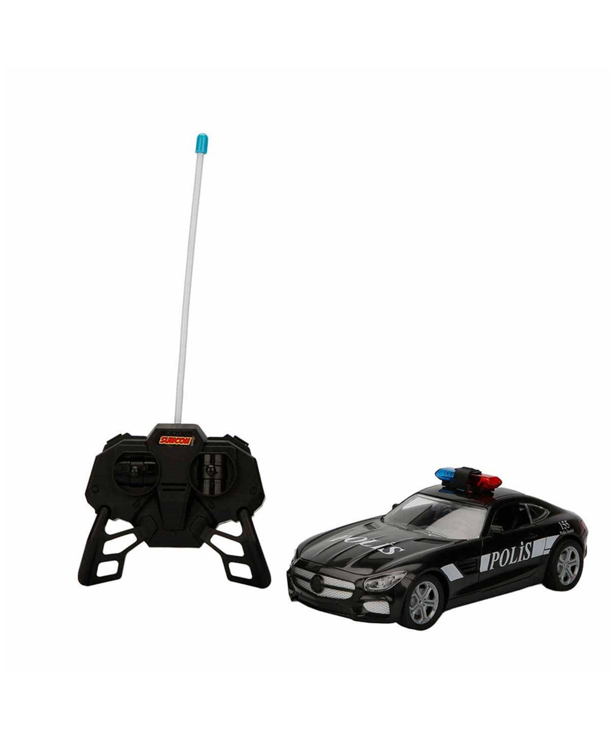 Breadcrumbut, Sunman, Suncon 1:20 Uzaktan Kumandalı Suncon Işıklı Polis Arabası 21 cm 33012 Siyah Merce