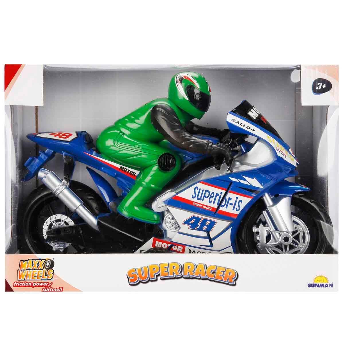 Breadcrumbut, Sunman, Super Racer Sürtmeli Motorsiklet 32 cm 81010 Mavi