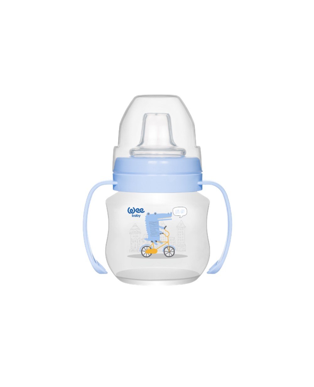 Breadcrumbut, WEE BABY, Wee Baby Akıtmaz Kulplu PP Antikolik Bardak 125 ml 07536 Mavi