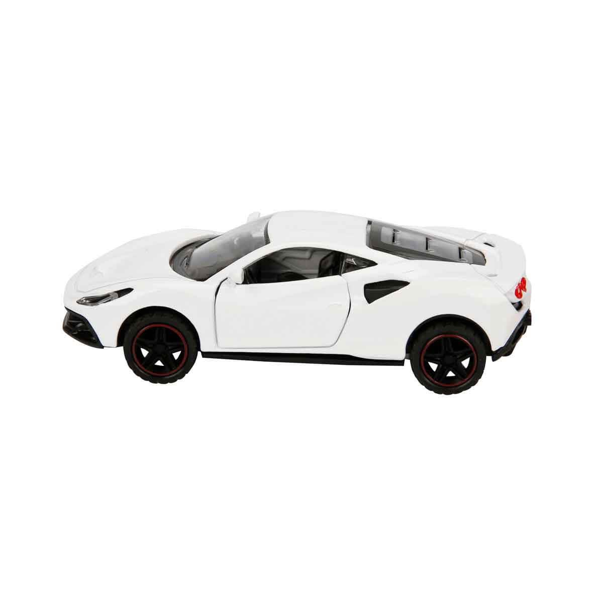 Çek-Bırak ve Sürmeli Arabalar, Sunman, 1:43 Maxx Wheels Yarış Arabası 10 cm 39137 Beyaz