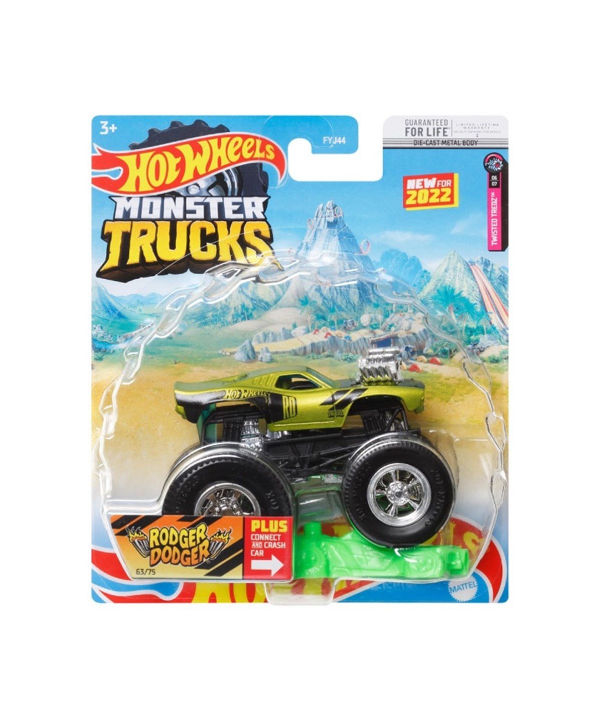 Çek-Bırak ve Sürmeli Arabalar, Hot Wheels, 1:64 Hot Wheels Monster Trucks Araba FYJ44 HGC99 Rodger Dodger