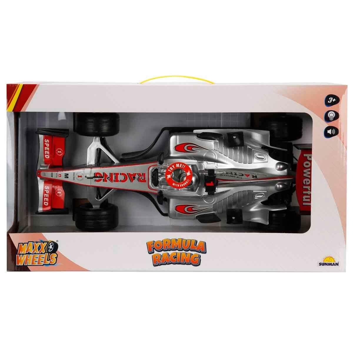 Çek-Bırak ve Sürmeli Arabalar, Sunman, 1:9 Sesli ve Işıklı Formula Friction Araba 42 cm 00910 Gri